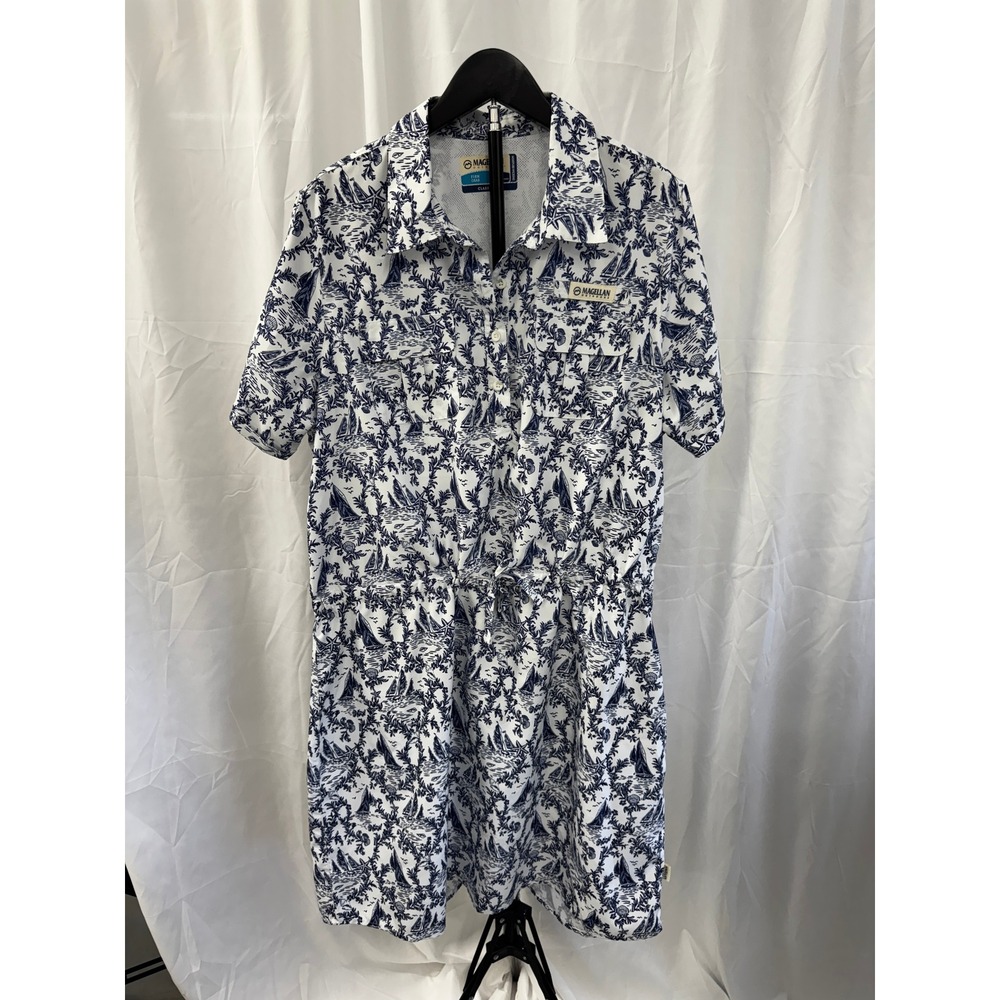 Magellan Outdoors Southern Summer Sailboat Print Fishing Shirt Dress Sz XXL - Picture 15 of 16